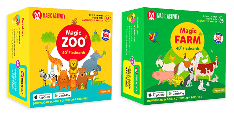 Magic Zoo and Magic Farm 4D Flashcards