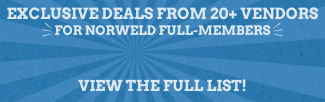 Banner announcing 20+ vendors for NORWELD full-members. Includes a link to view every vendor.